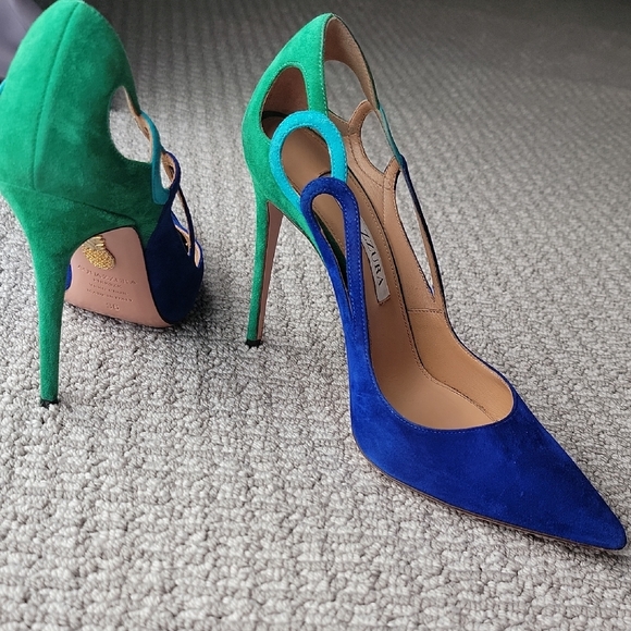 Aquazzura Vibrant Blue and Green Heels - Picture 6 of 6